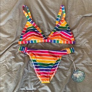 NWT Show Me Your Mumu Rainbow Bikini Set